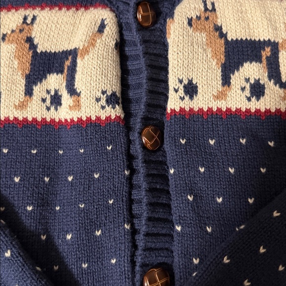 Navy Blue Cardigan with Dog Pattern - Picture 4 of 7